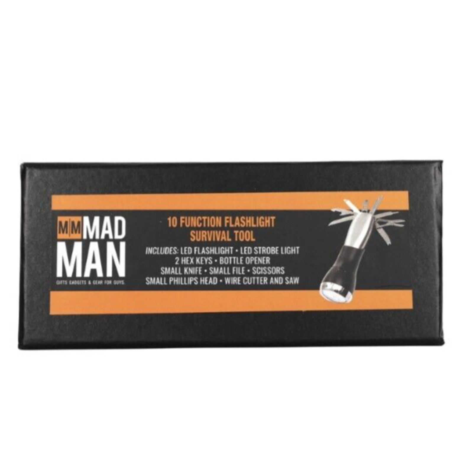 Mad Man 10 Function Flashlight Survival Tool Include Scissors Hex Keyes Knife