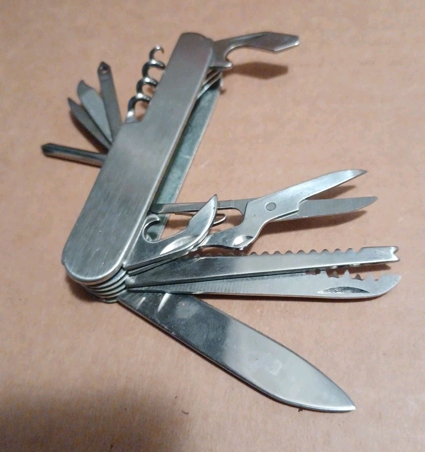 Unbranded Silver Stainless Swiss Army Style Utility Knife Multi-Tool