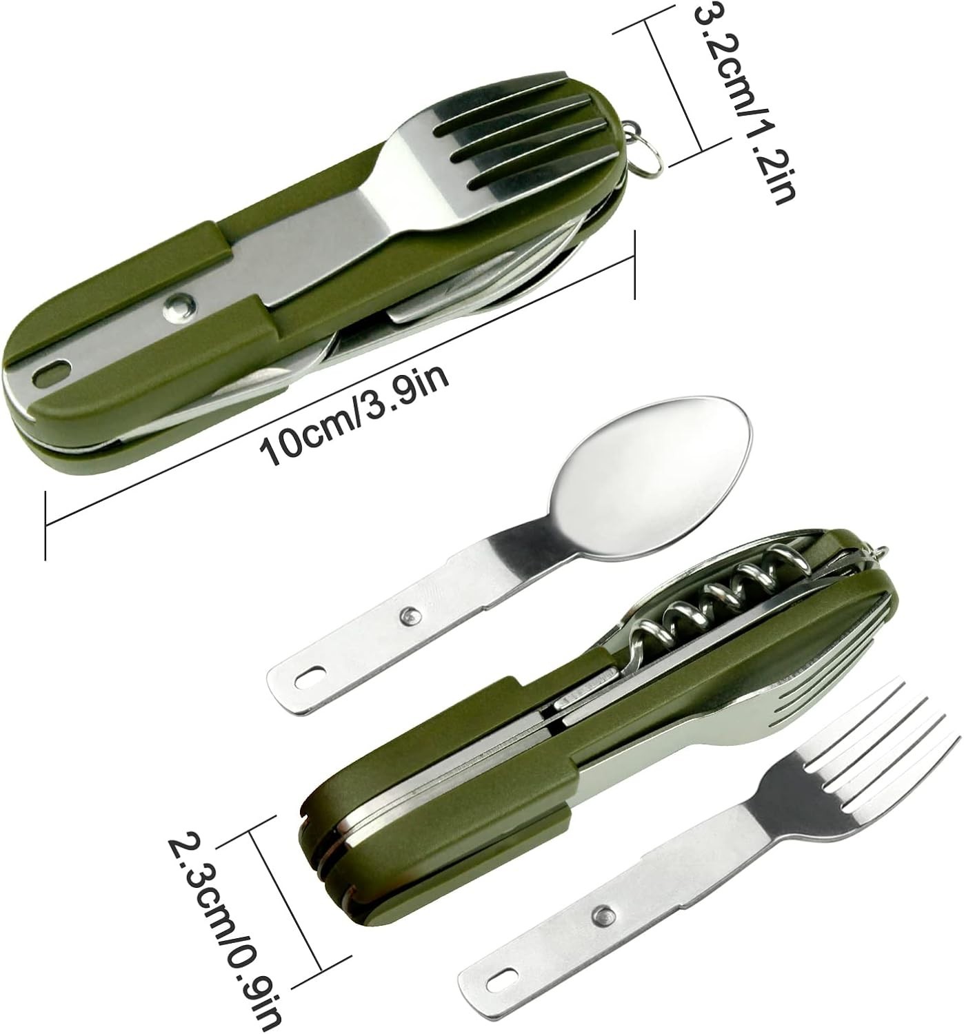 7-In-1 Stainless Steel Multi Function Camping Tool Utensils Knife Spoon Opener