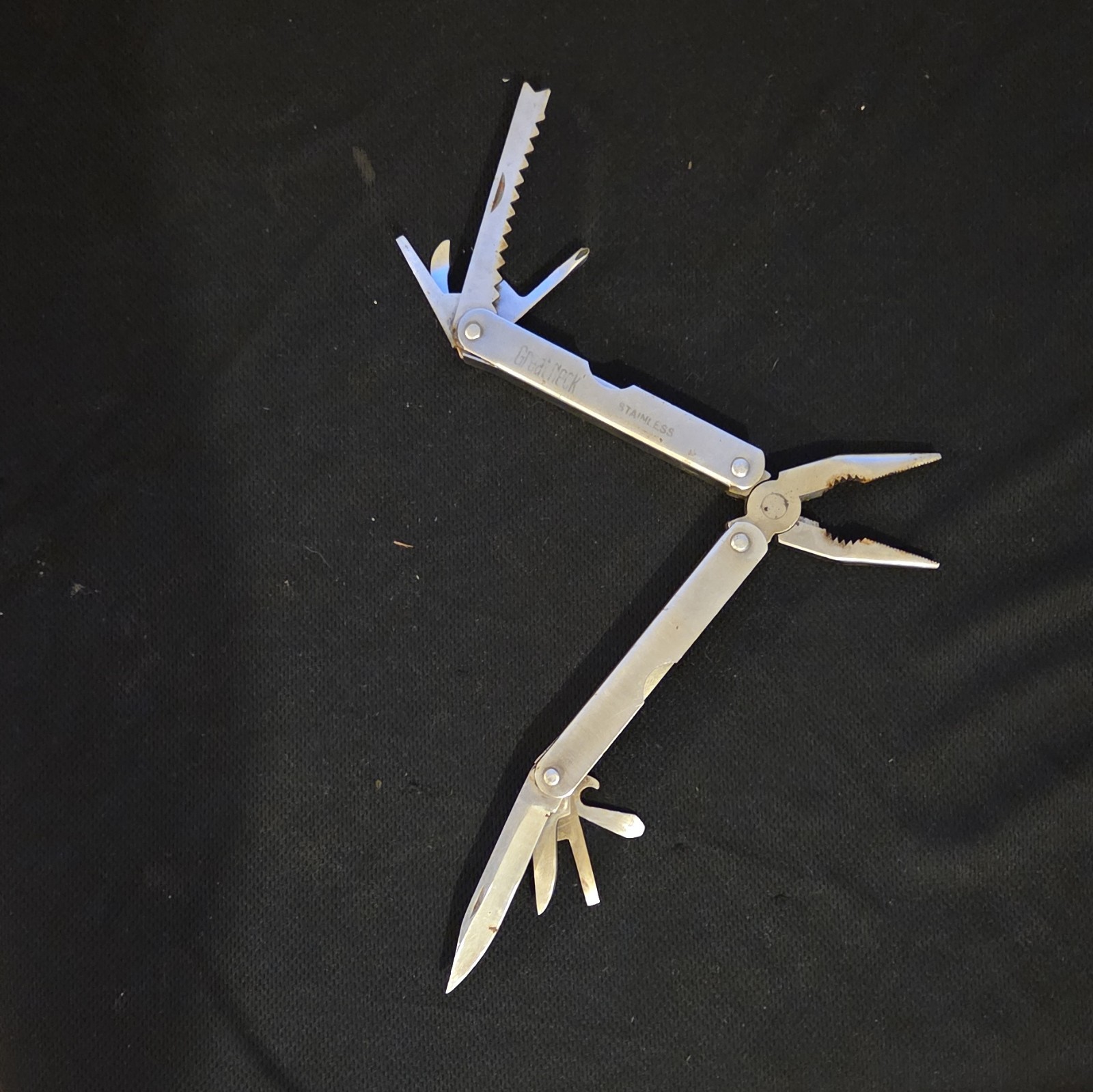 Great Neck Stainless Steel 10-in-1 Multi-Tool Pliers Knife Saw File w/Sheath