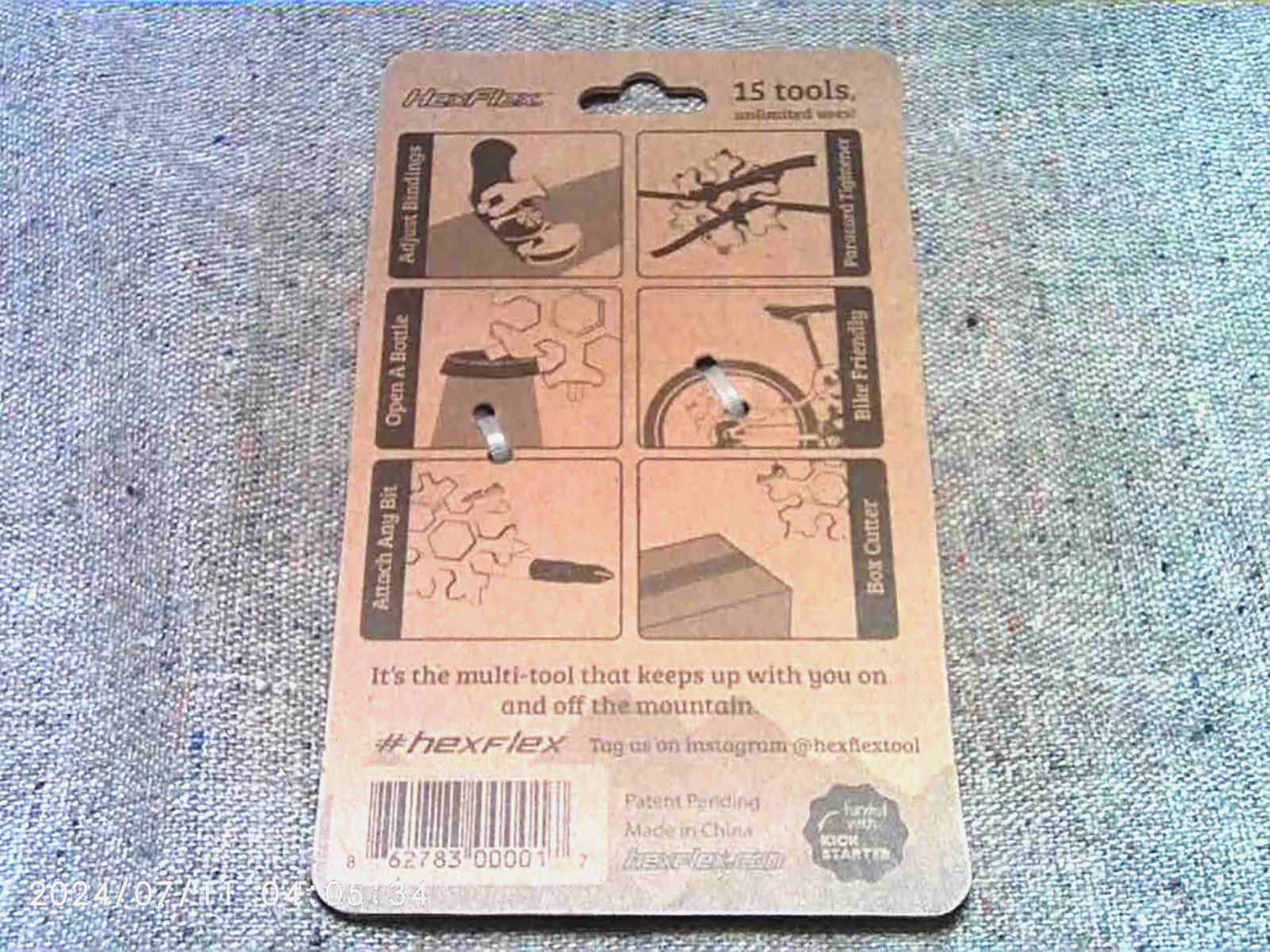 ADVENTURE MULTI-TOOL (15-in-1) HEXFLEX Standard Black “Snowflake Design”