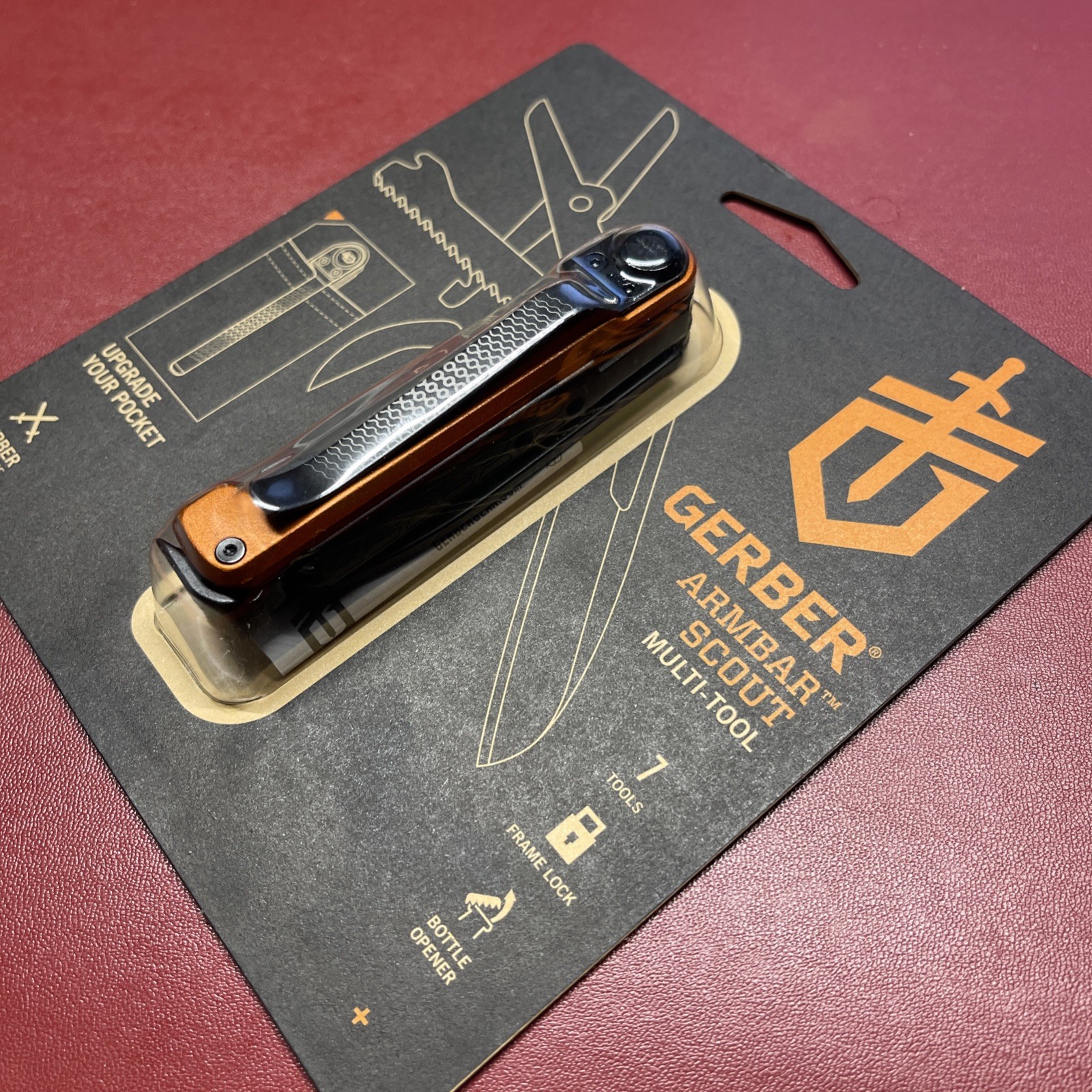 Gerber Armbar Scout Pocket Knife Multi-Tool With Saw 3.1 oz – Burnt Orange