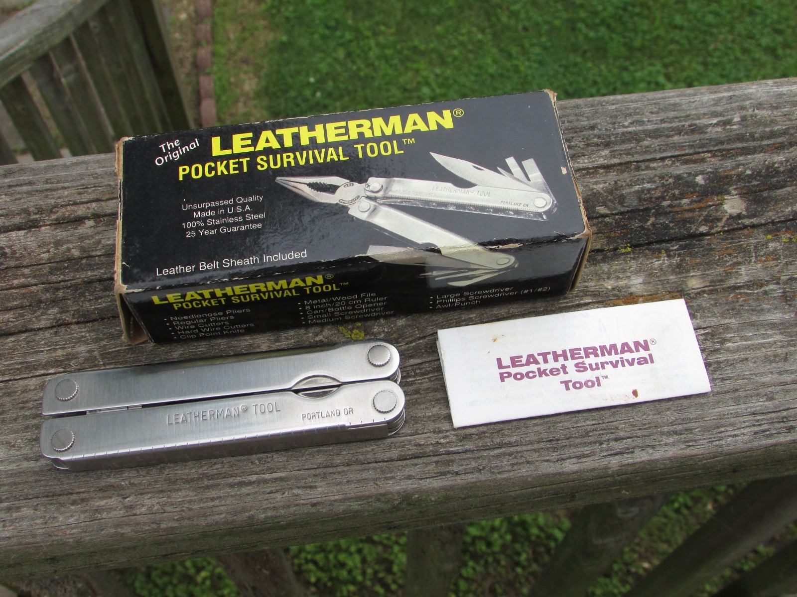 Original Vintage 1995 LEATHERMAN Pocket SURVIVAL TOOL Looks UNUSED Retired NOS !