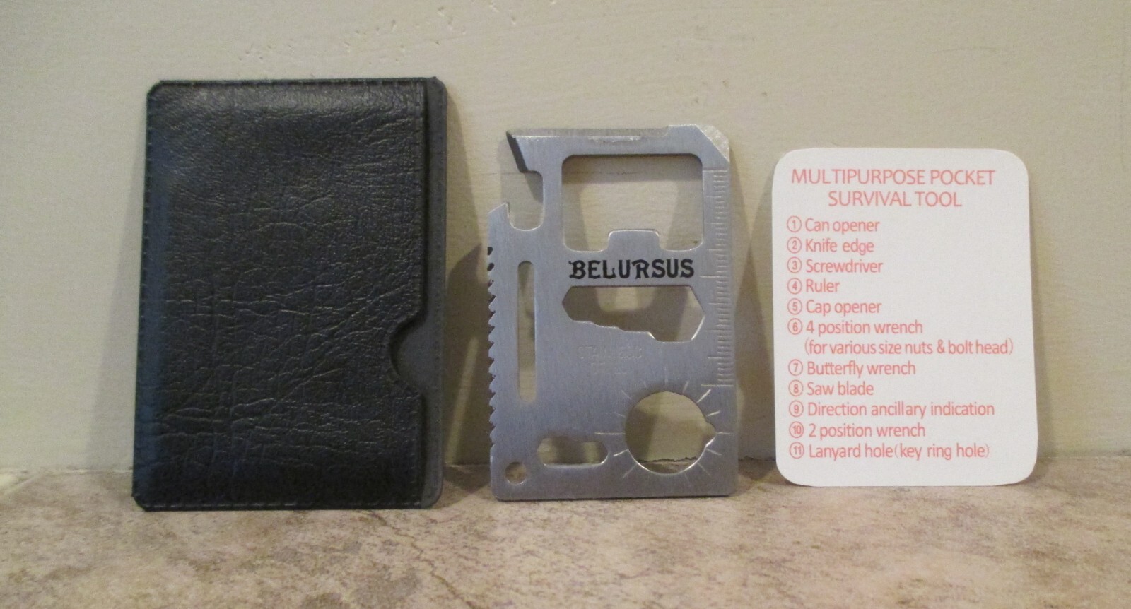 Lot of 2 – BELURSUS Multitool Wallet 11 in 1 Stainless Tool – Multi-Tool – New