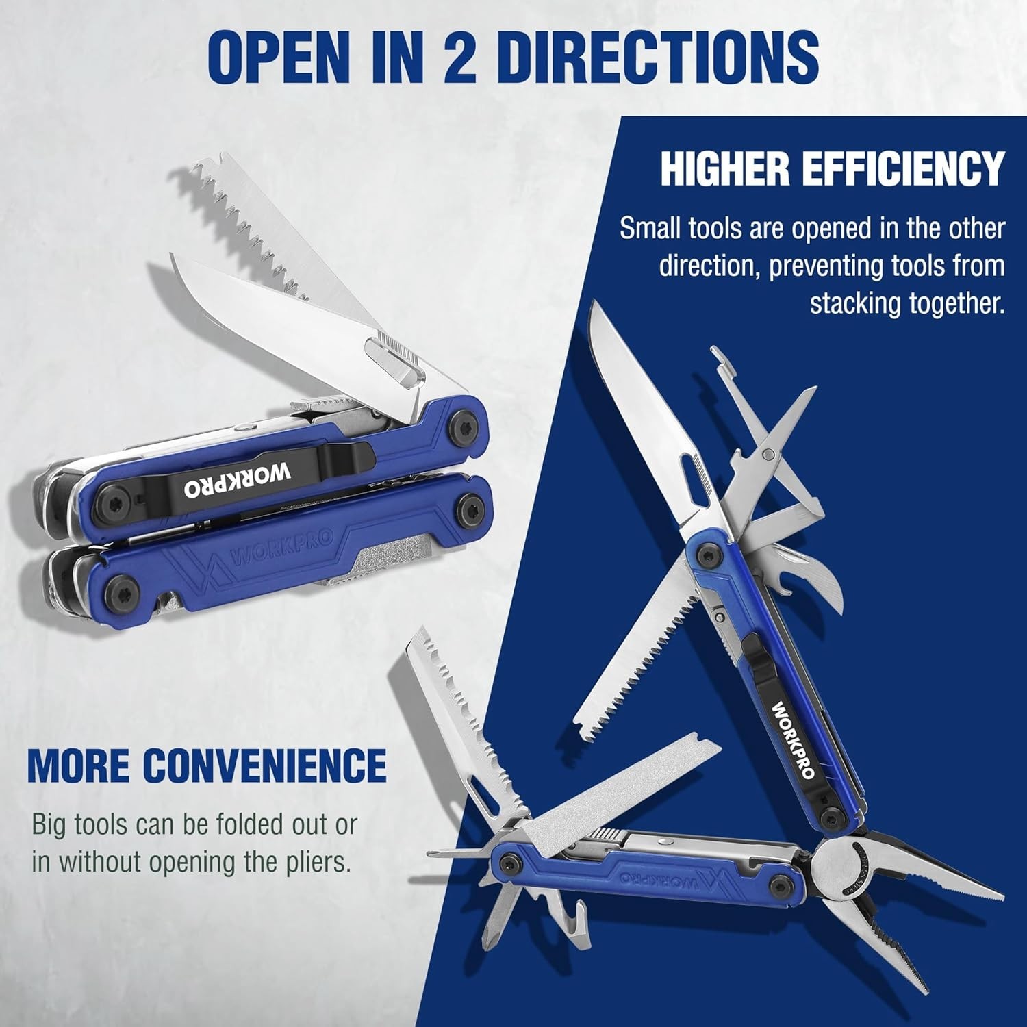 WORKPRO 18-in-1 Multi Tool Pliers, Gifts for Dad, Stainless Steel EDC Multitool