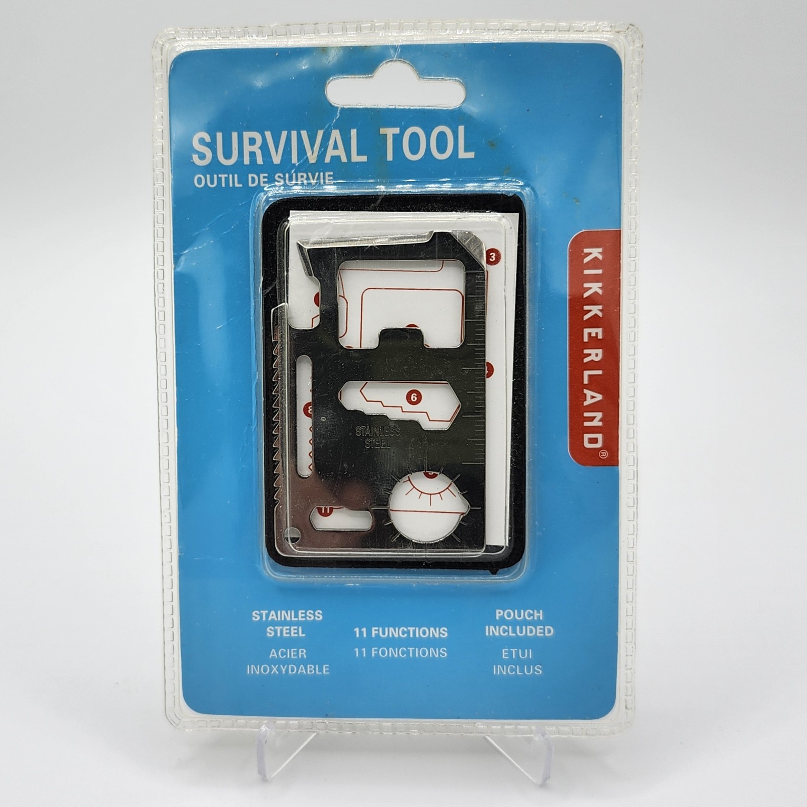 Kikkerland – Stainless Steel 11 Function Survival Tool w/ Pouch (NIP)