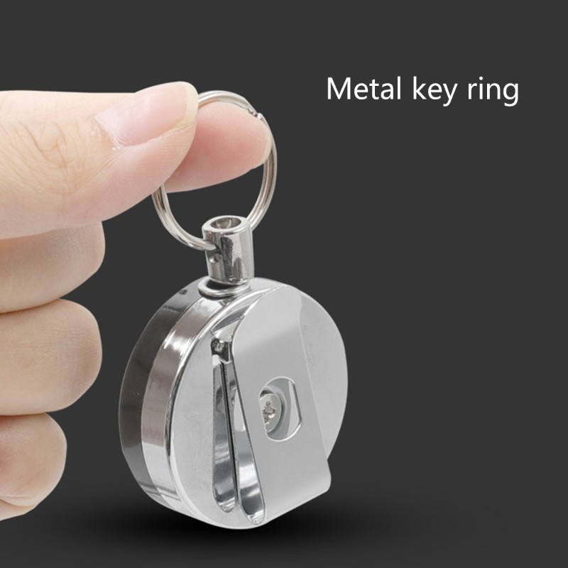 Retractable ID-Badge Holder Key Reel,Heavy Duty,Carabiner Key Chain Keychain