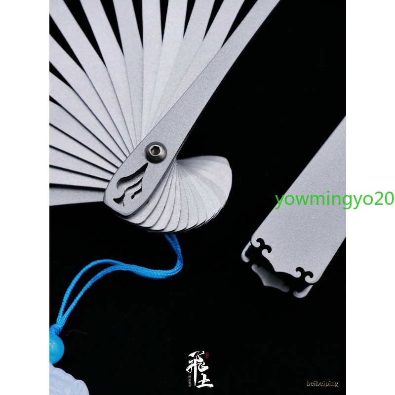 6” Titanium Alloy Folding Fan Martial Arts Portable Carving Kung Fu Tai Ji NEW