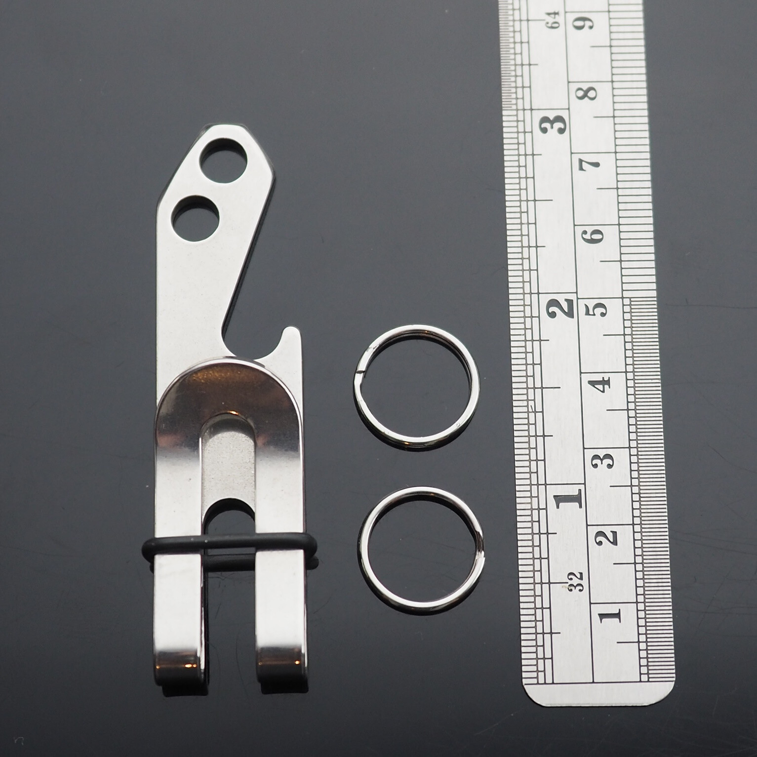 Stainless Steel Carabiner Money Clip Belt Hanger Bottle Opener EDC & Key Rings