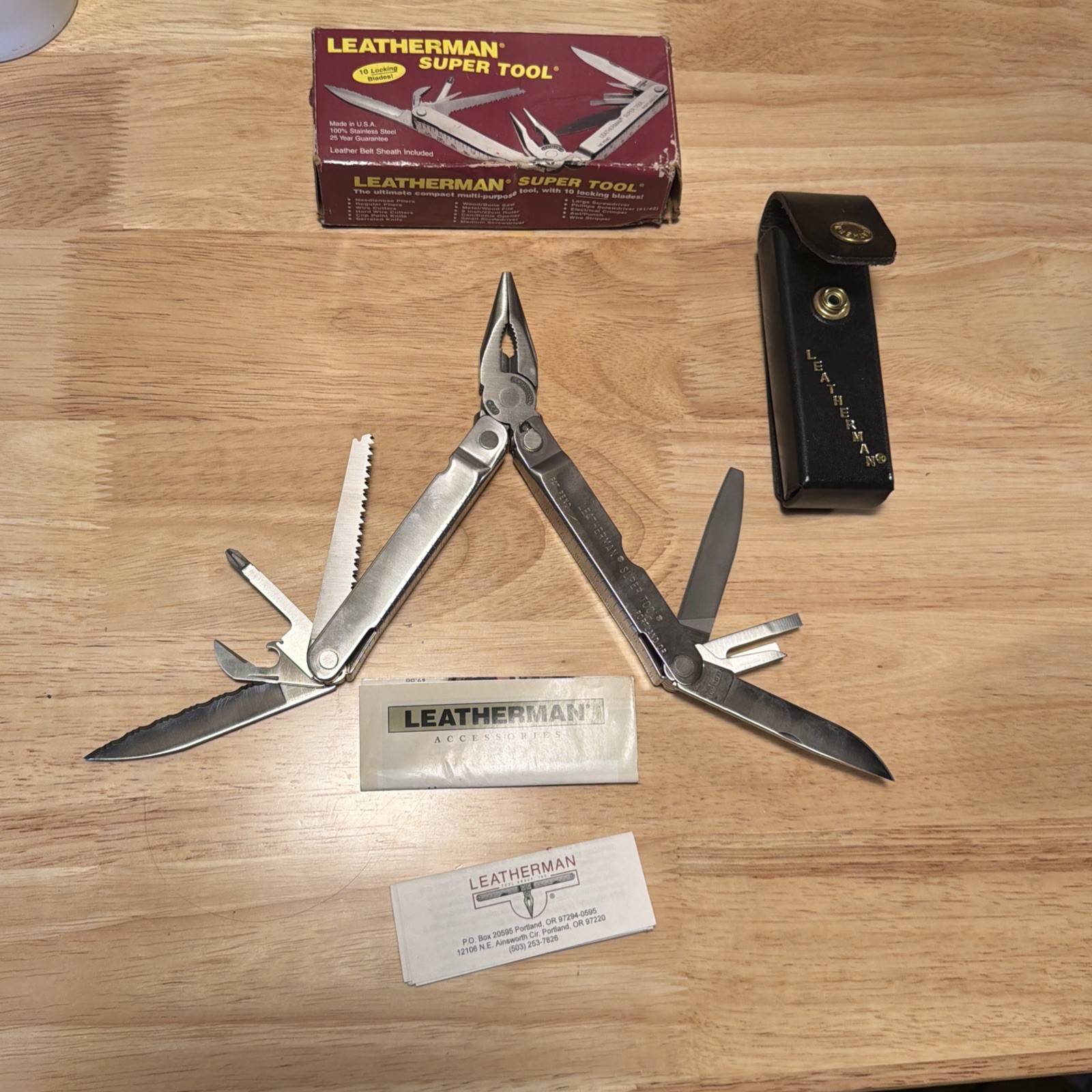 Rare 1997 Leatherman super tool multi-tool pat pending original box sheath lot