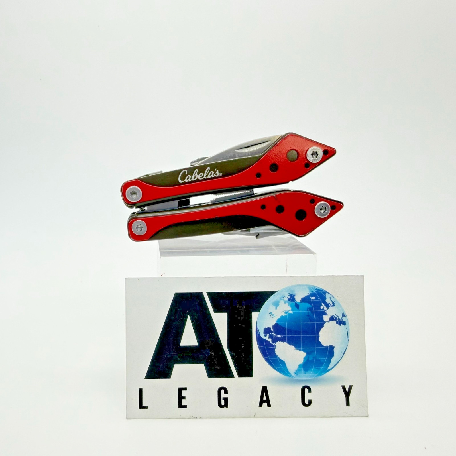 Cabela’s 8-in-1 Small Multi-Tool Red Stainless Steel Pliers Saw Scissors EDC