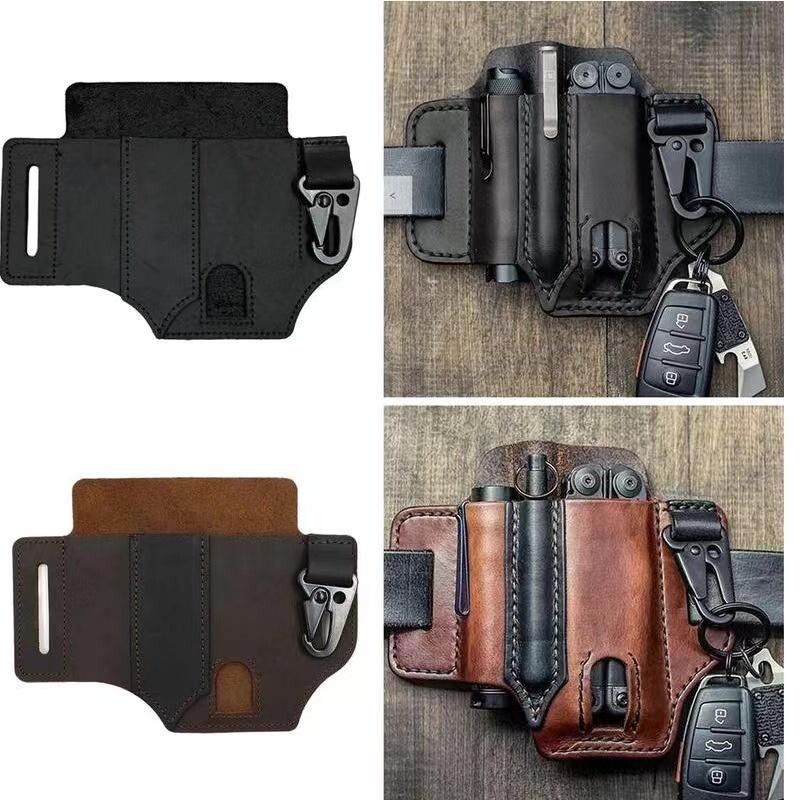 Cross border spot EDC leather knife case flashlight tactical leather (Bulk3Sets)