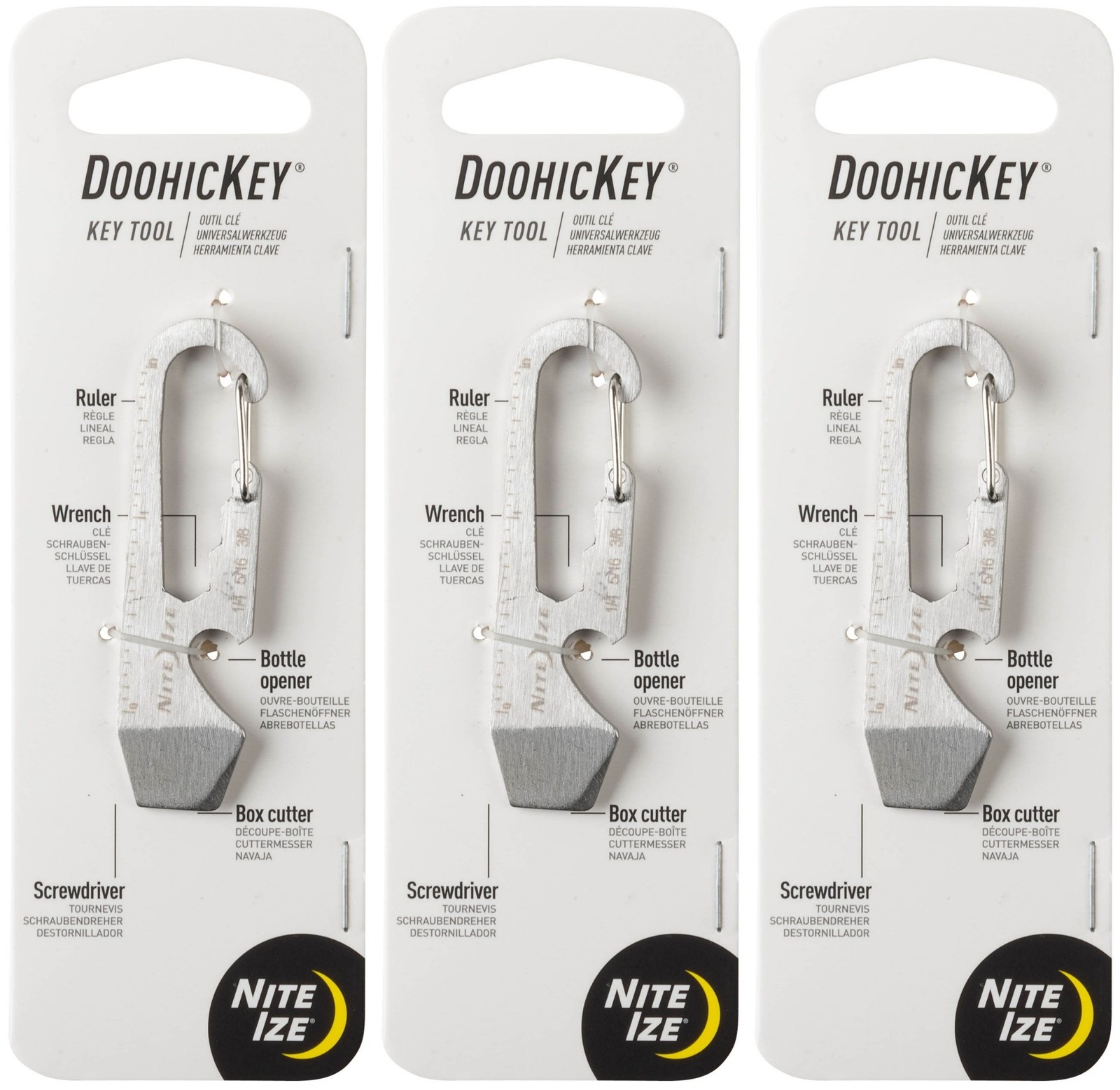 Nite Ize DoohicKey Stainless Steel Key Tool – Stainless (3-Pack)