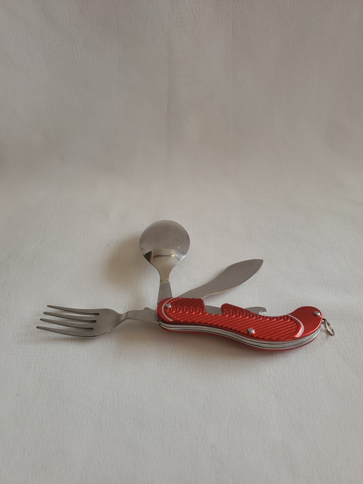 3 in 1 Foldable Camping Hiking Picnic Cutlery Fork Spoon Bottle Opener 2 Pieces