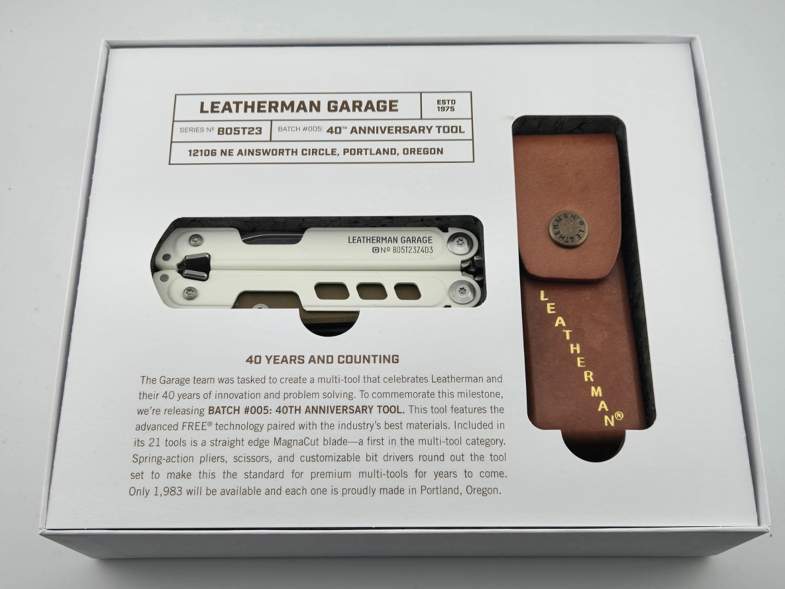 Leatherman Garage Batch 005 40th Anniversary Limited Ed Never Used Rare