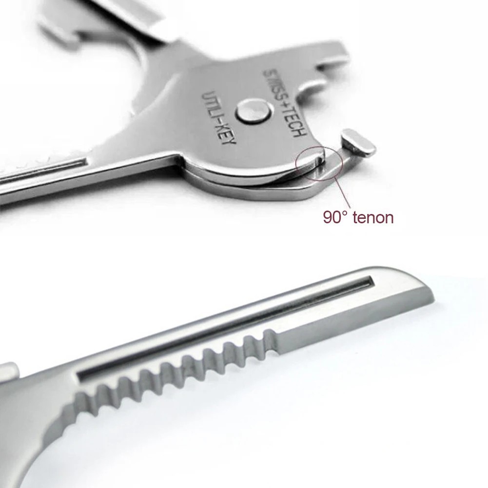 SWISS+TECH Utili-Key 6-in-1 Key Ring Chain Multitool Stainless Steel Pocket Tool