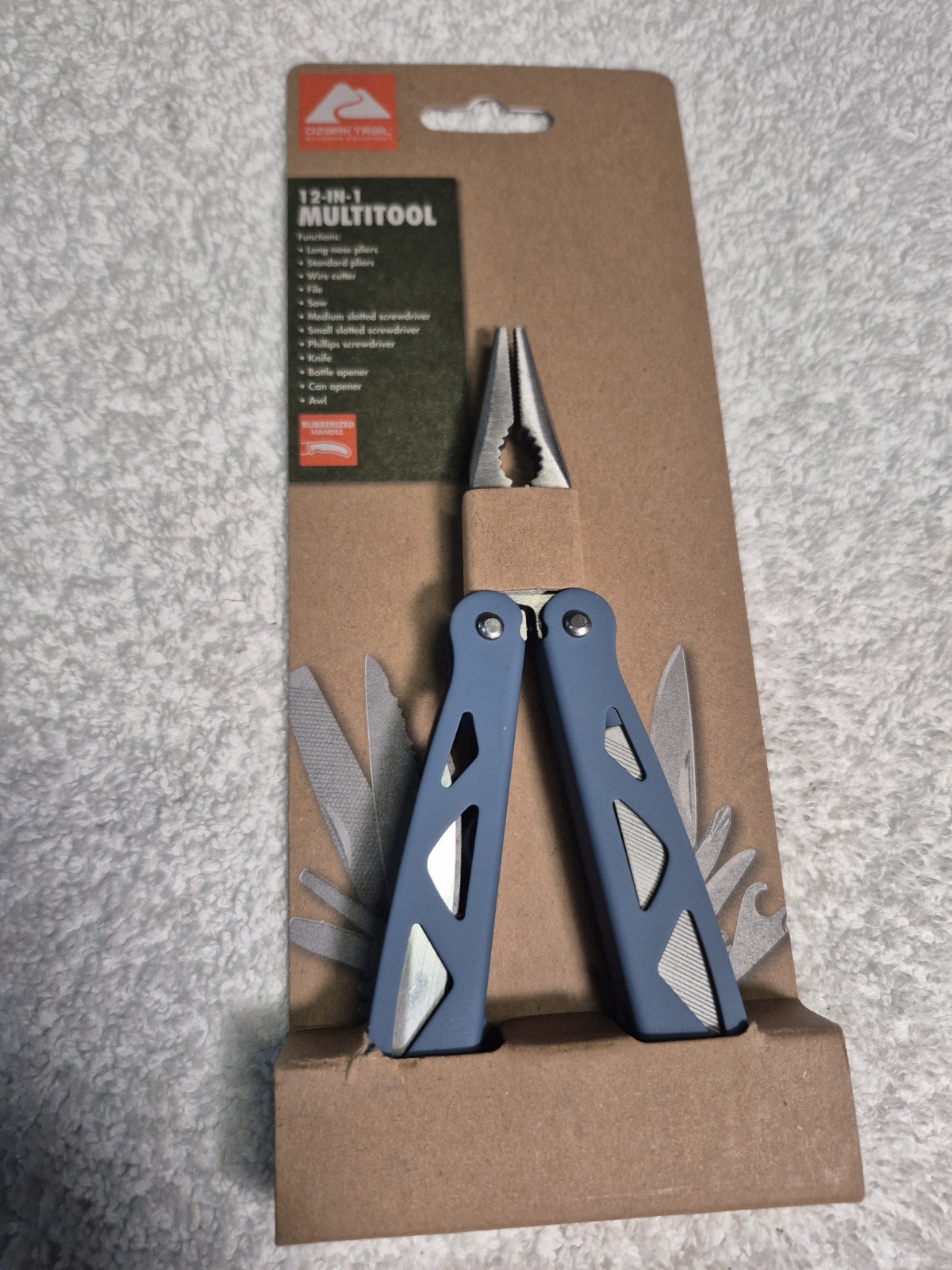 Ozark Trail Blue Handle 12-in-1 Multi-Tool Sheath Included New Sealed
