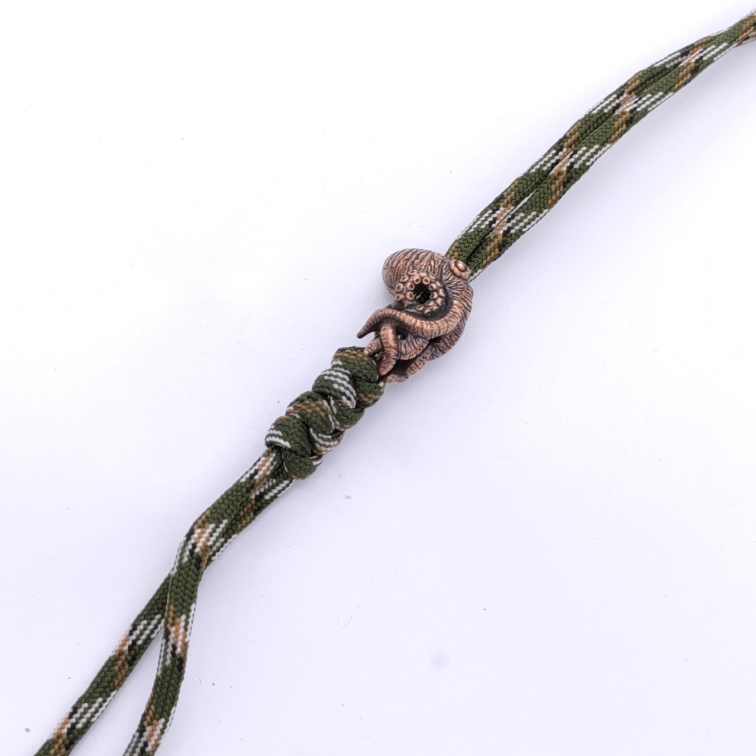 Red Copper Octopus Folding Knife Bead Cool DIY Umbrella Rope Tool Knife Pendant