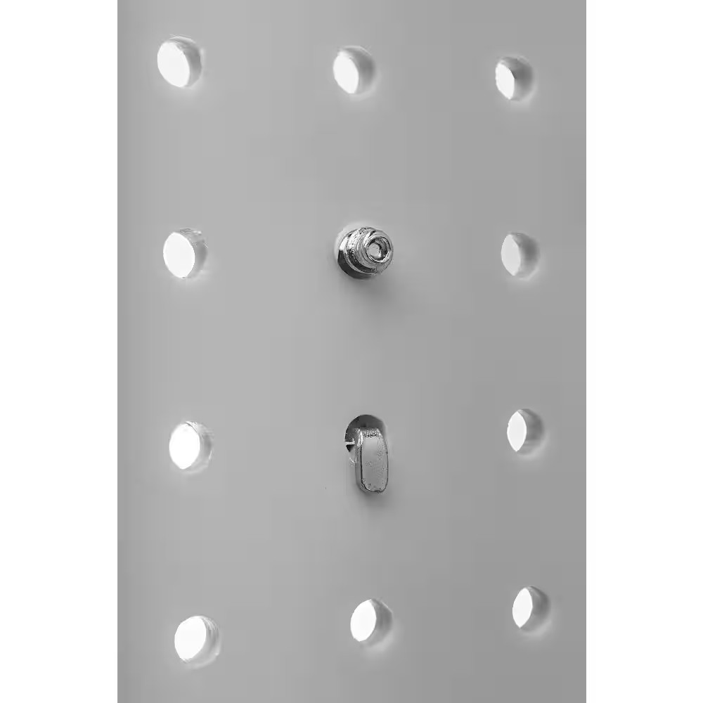 9 In. W Stainless Steel Multi-Ring Tool Holder for 1/8 In. and 1/4 In. Pegboard