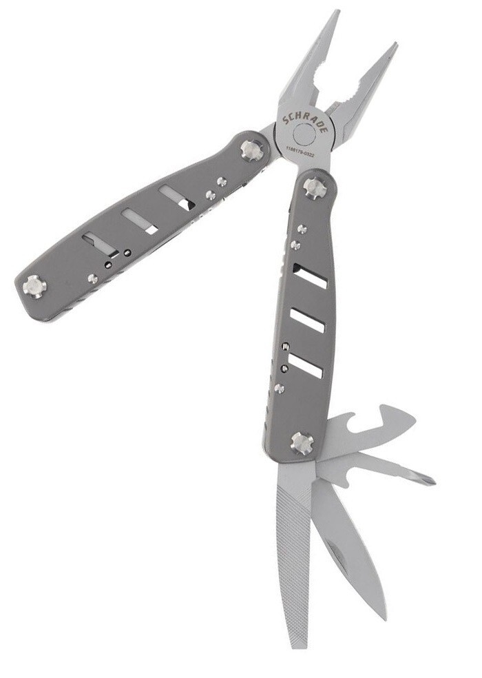 Schrade Callous Multi Tool 14 Tools And Ruler With Grey Stainless Steel Handles