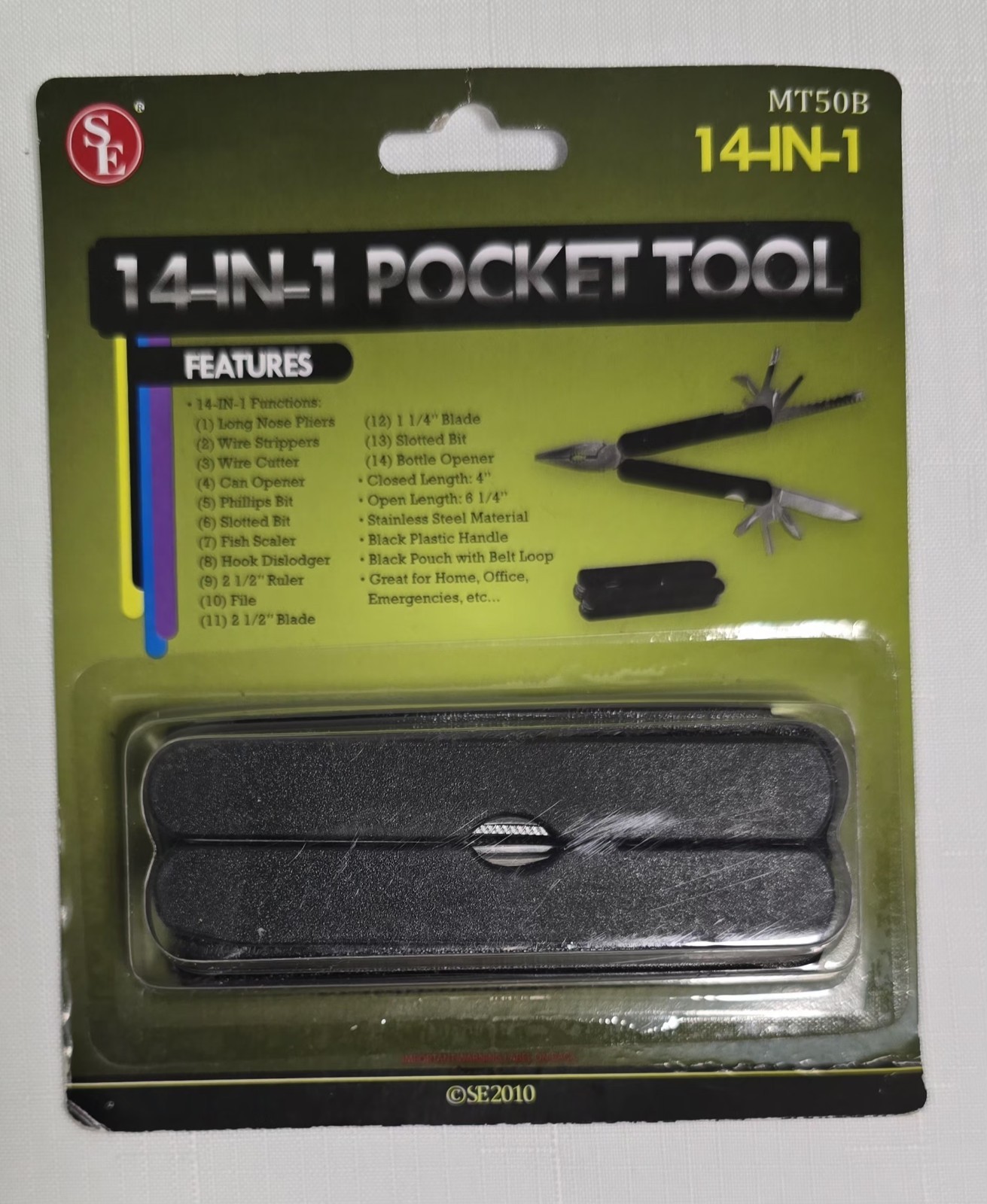 SE MT50B 14-in-1 multi-functional pocket tool, new, sealed package
