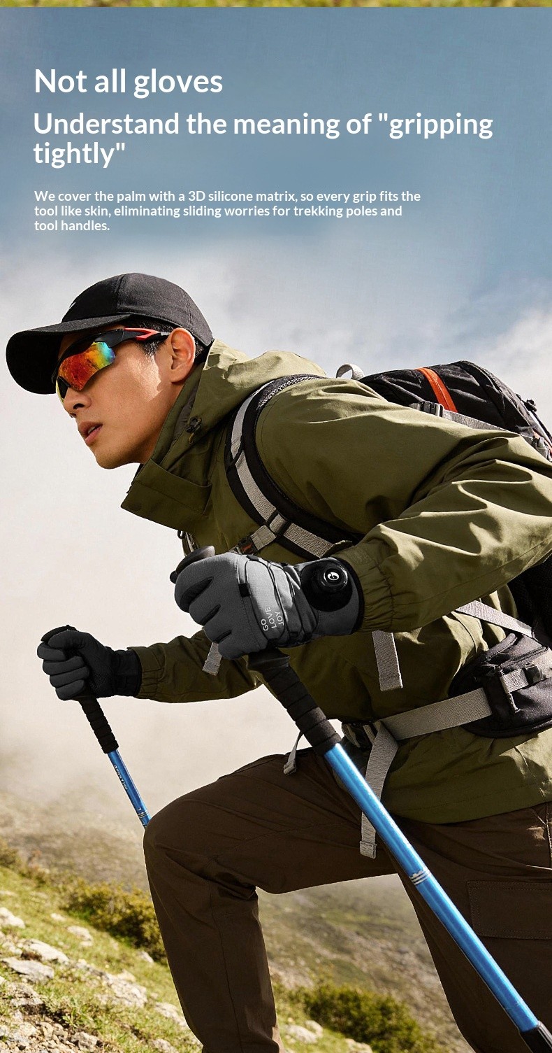 Button style windproof and cold proof outdoor hiking and cycling warm gloves