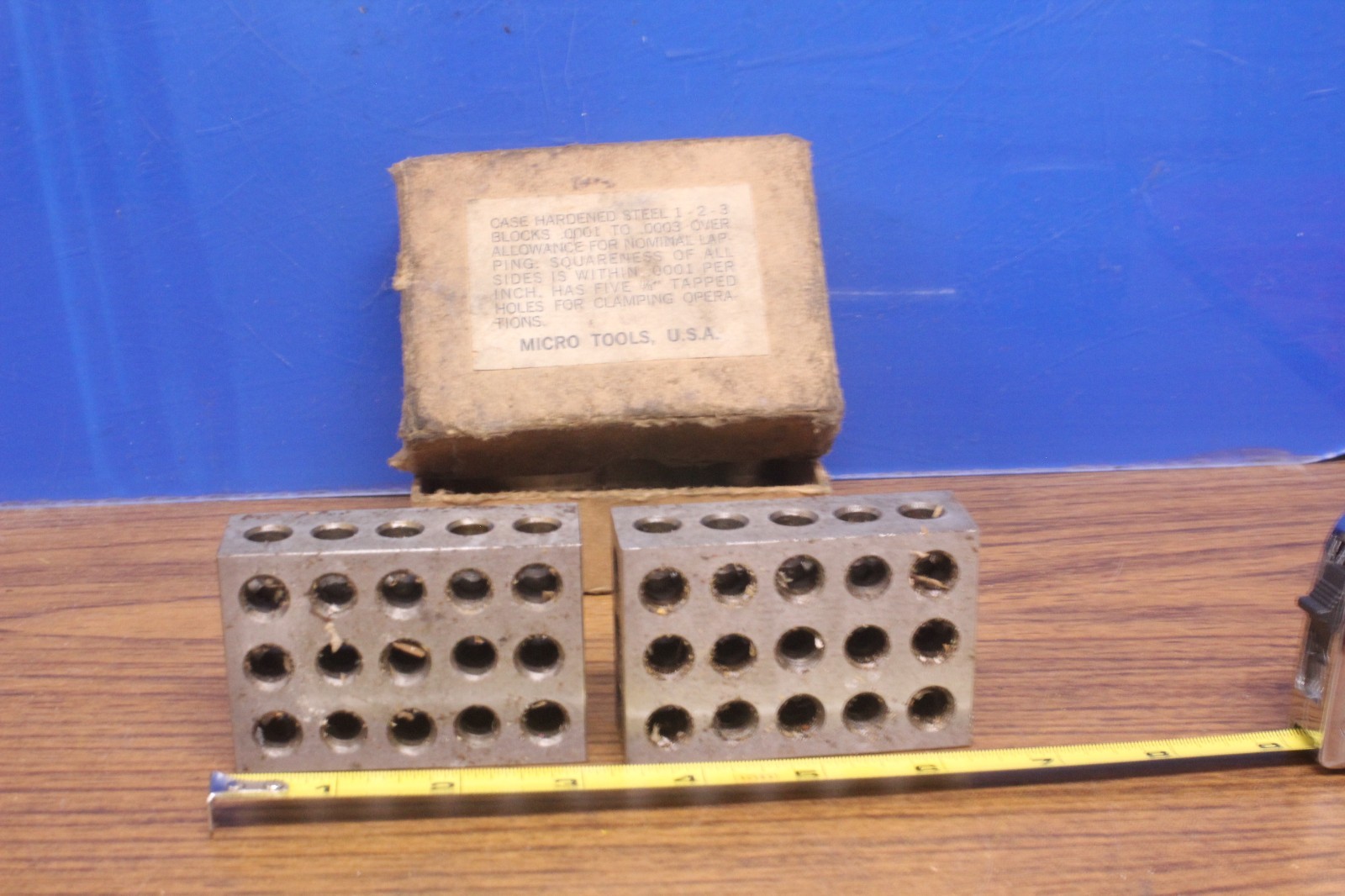 Vintage Micro Tools Case Hardened Steel 1-2-3 Blocks 0001-0003