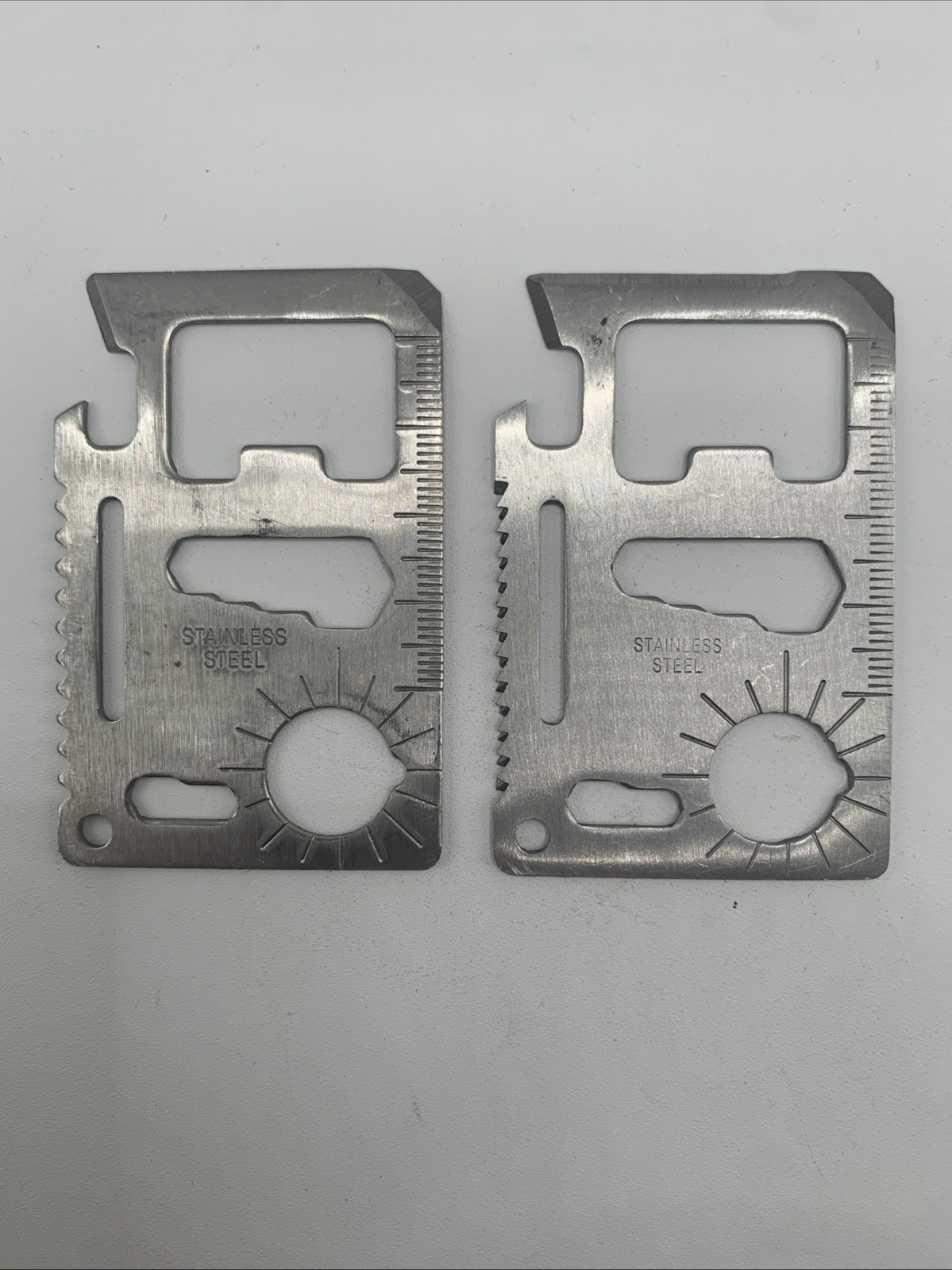Set of two (2) Multipurpose Pocket Survival Tools 11-in-1, Silver