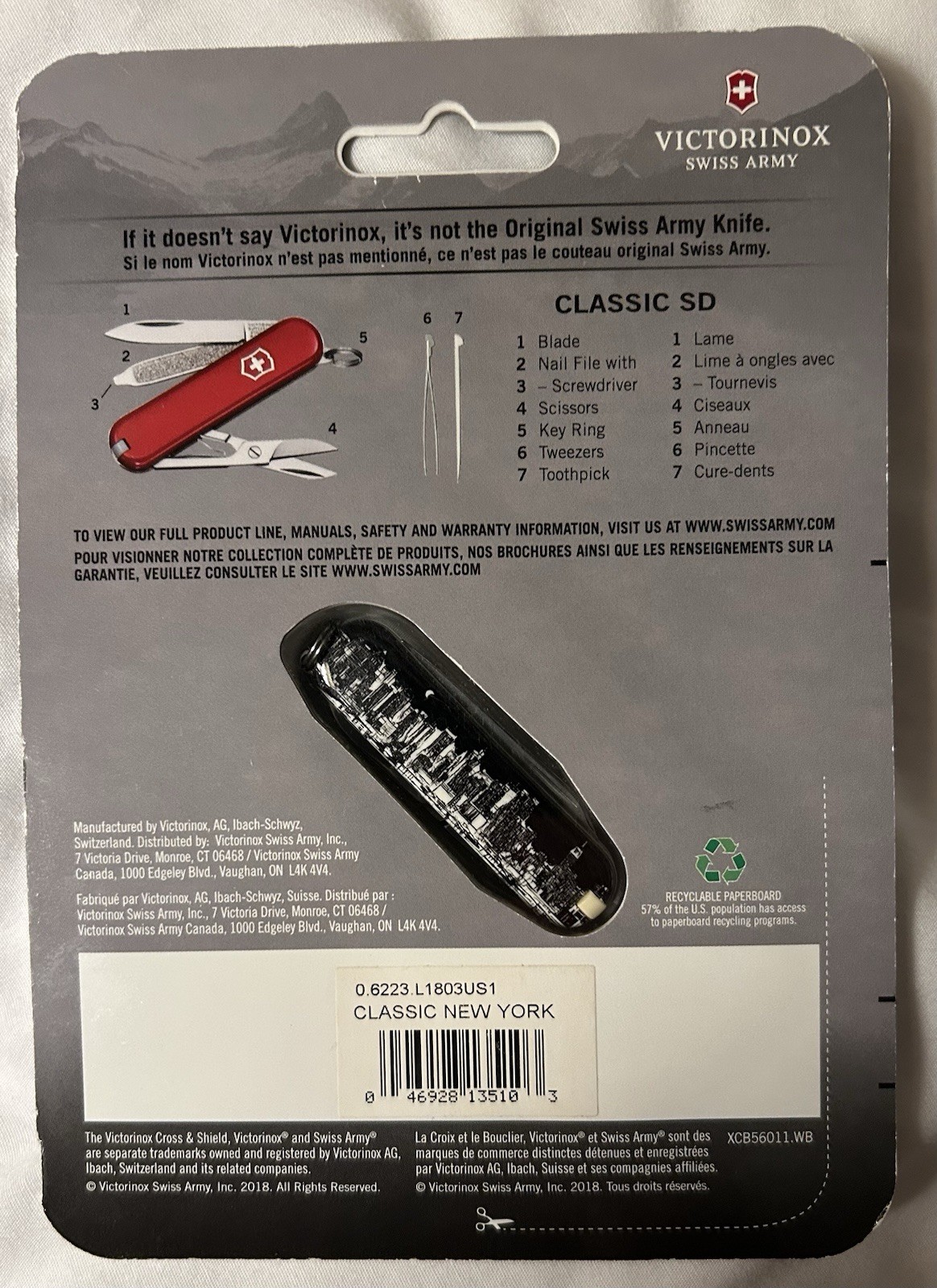 Victorinox Classic SD 7-Tool Swiss Army Knife Classic New York Black