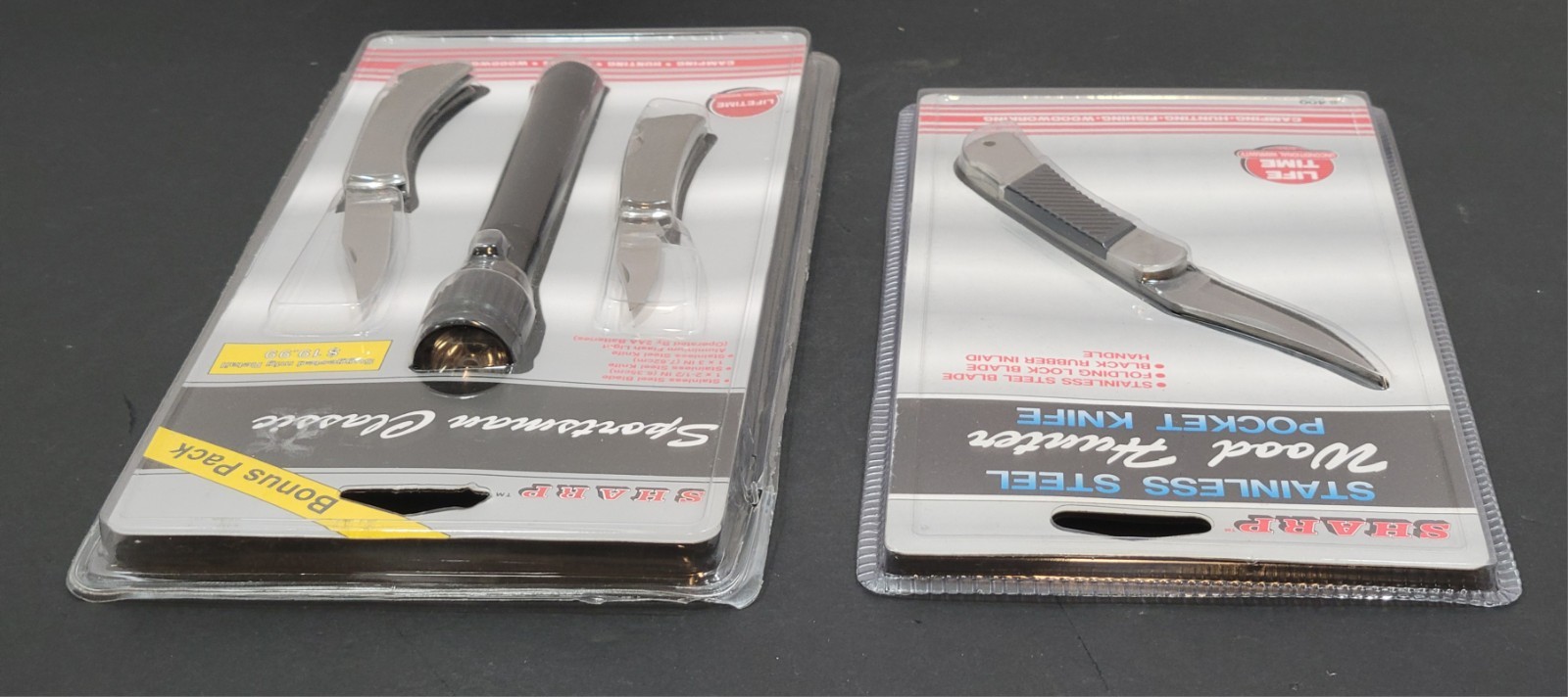 Sharp Sportsman Classic Bonus Pack & Stainless Steel Pocket Knife – Lot of 2