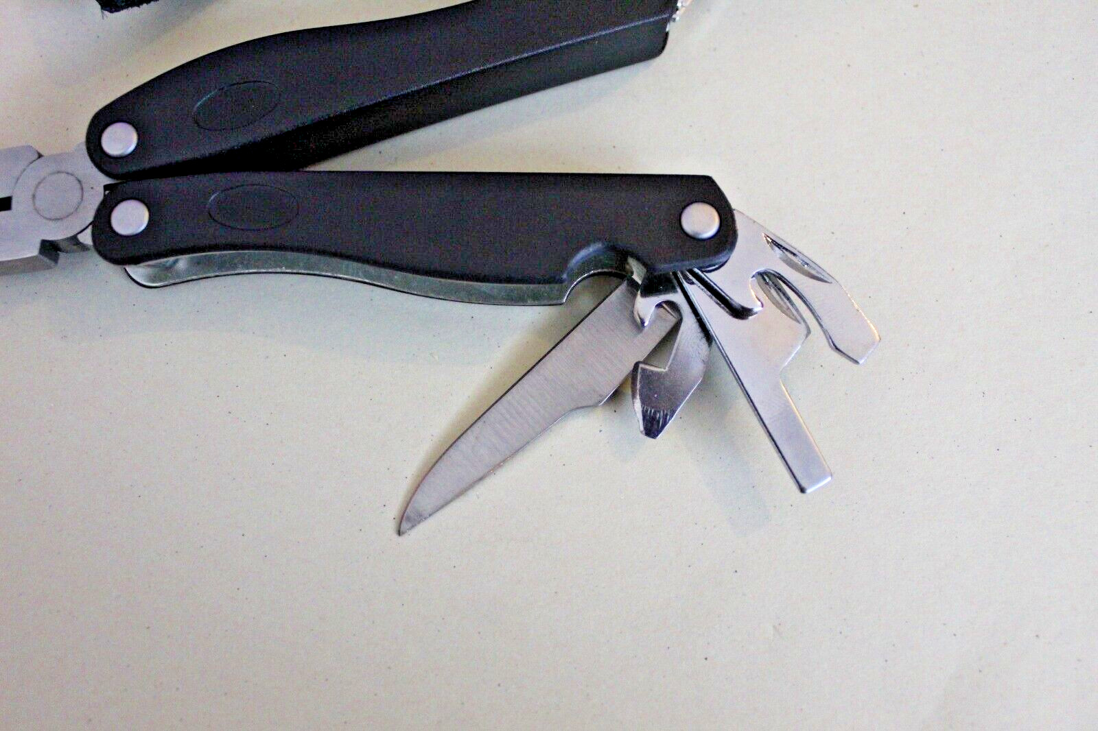 North American Fishing Club Multi Tool Knife Pliers Black with Holder