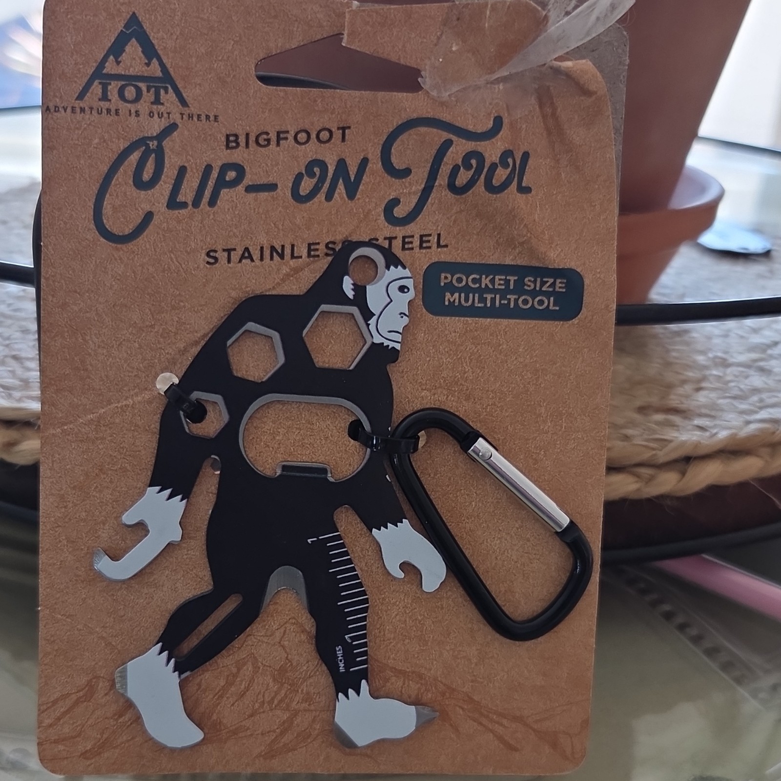 IOT Bigfoot Clip-On Tool Stainless Steel Pocket Size Multi-Tool Carabiner