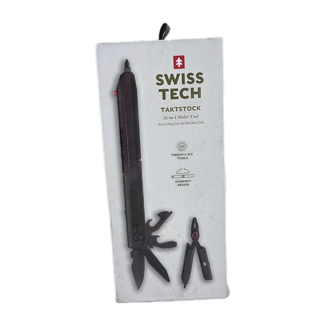 Swiss Tech Taktstock AUS-8 Steel Blade 26-in-1 Folding Multitool