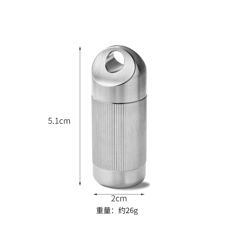 Titanium Pill Holder Case Organizer Container Waterproof Portable Keychain EDC