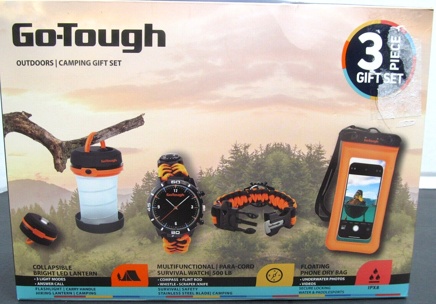 Go-Tough Outdoors Camping 3 Piece Gift Set Brand New