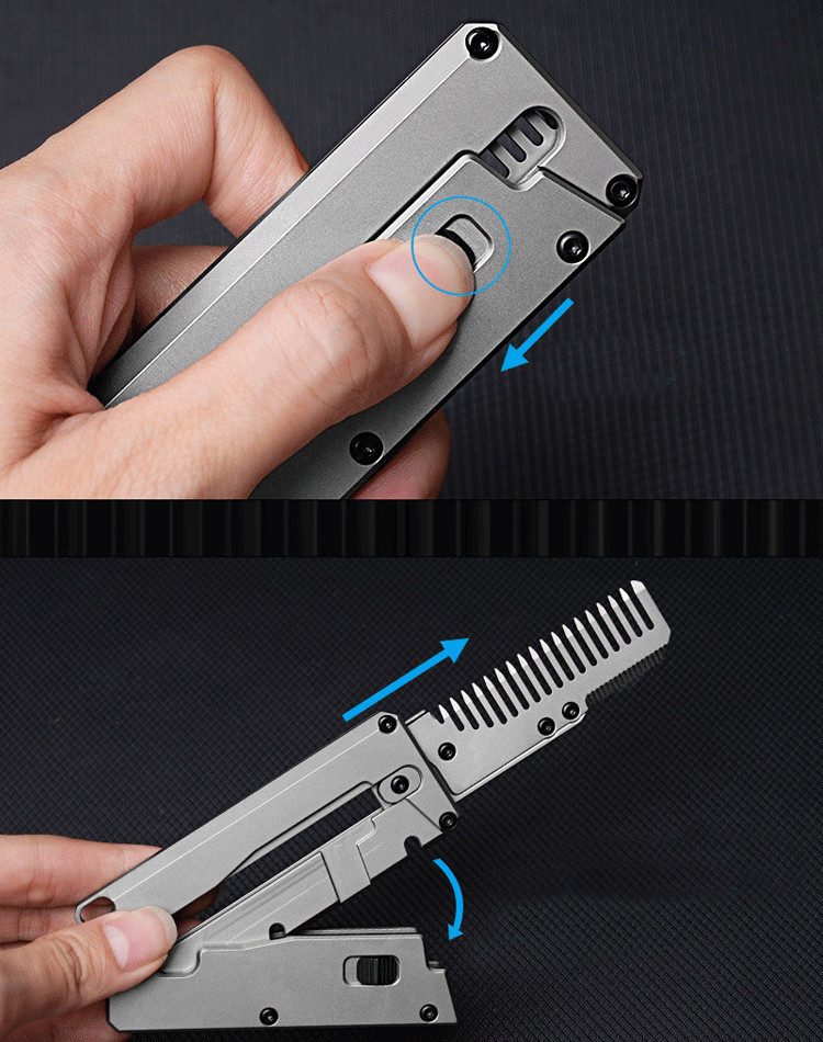 Titanium Alloy Pocket Folded Health Comb Combing Hair Outdoor EDC Multi Tools