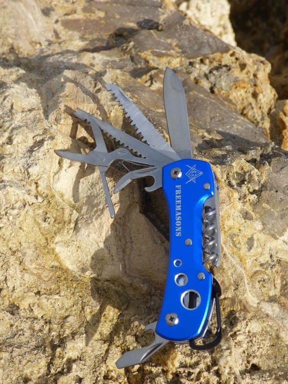 6″ Masonic Multi Function 13 in 1 Aluminum Rescue Knife – Freemasons Gift Boxed