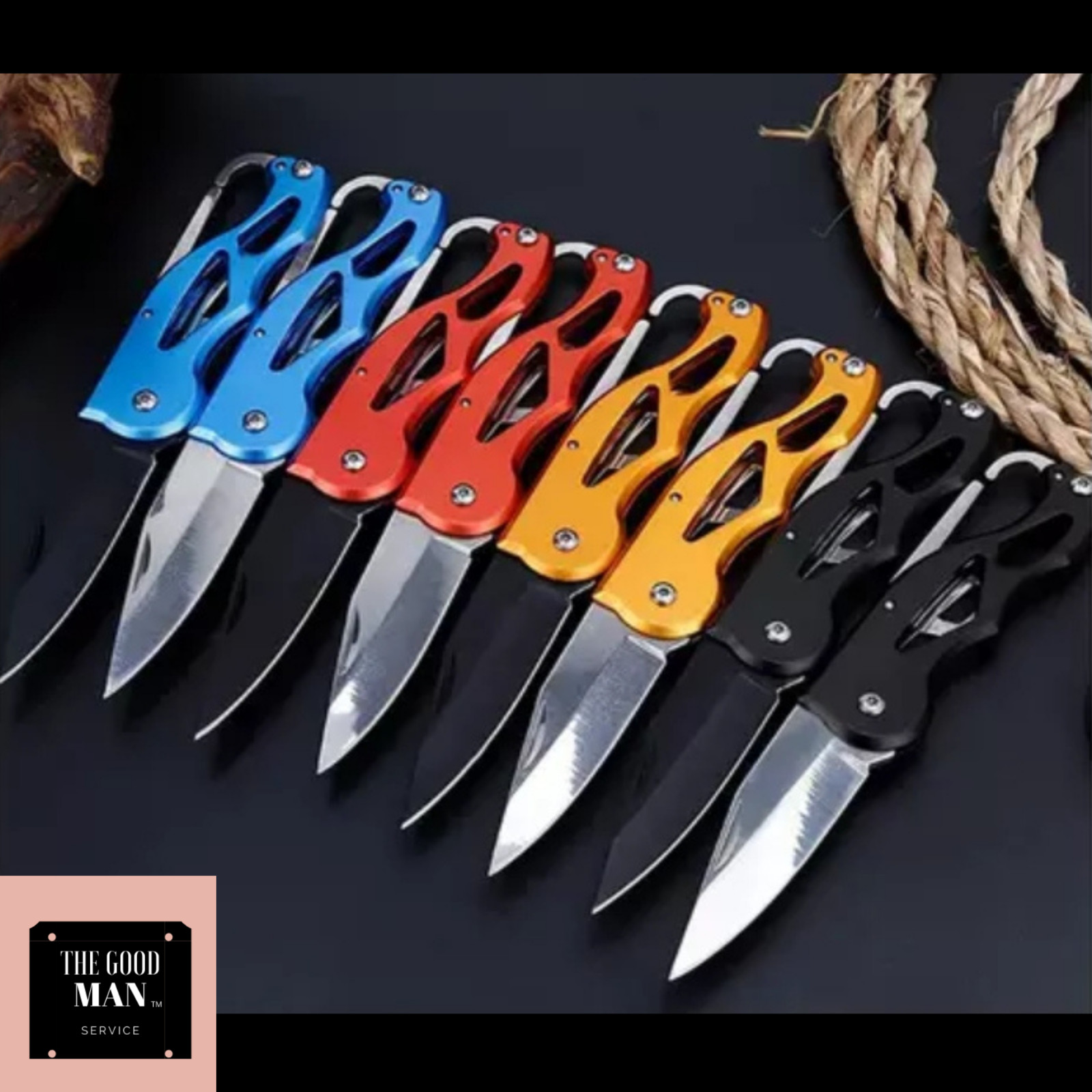 Folding Knife Key Chain Black BladeTactical Portable Pocket Hunting Survival NEW