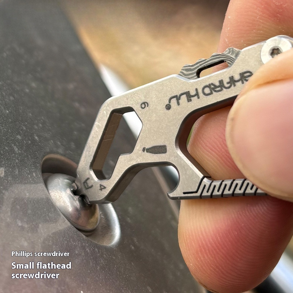 Aviation Titanium alloy Folding Keychain Multi Tool EDC Gear for Outdoor Hiking