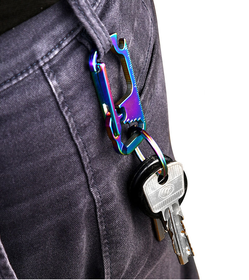 Outdoor EDC Multi Tools Waist Hanging Carabiner Creative Portable Keychain