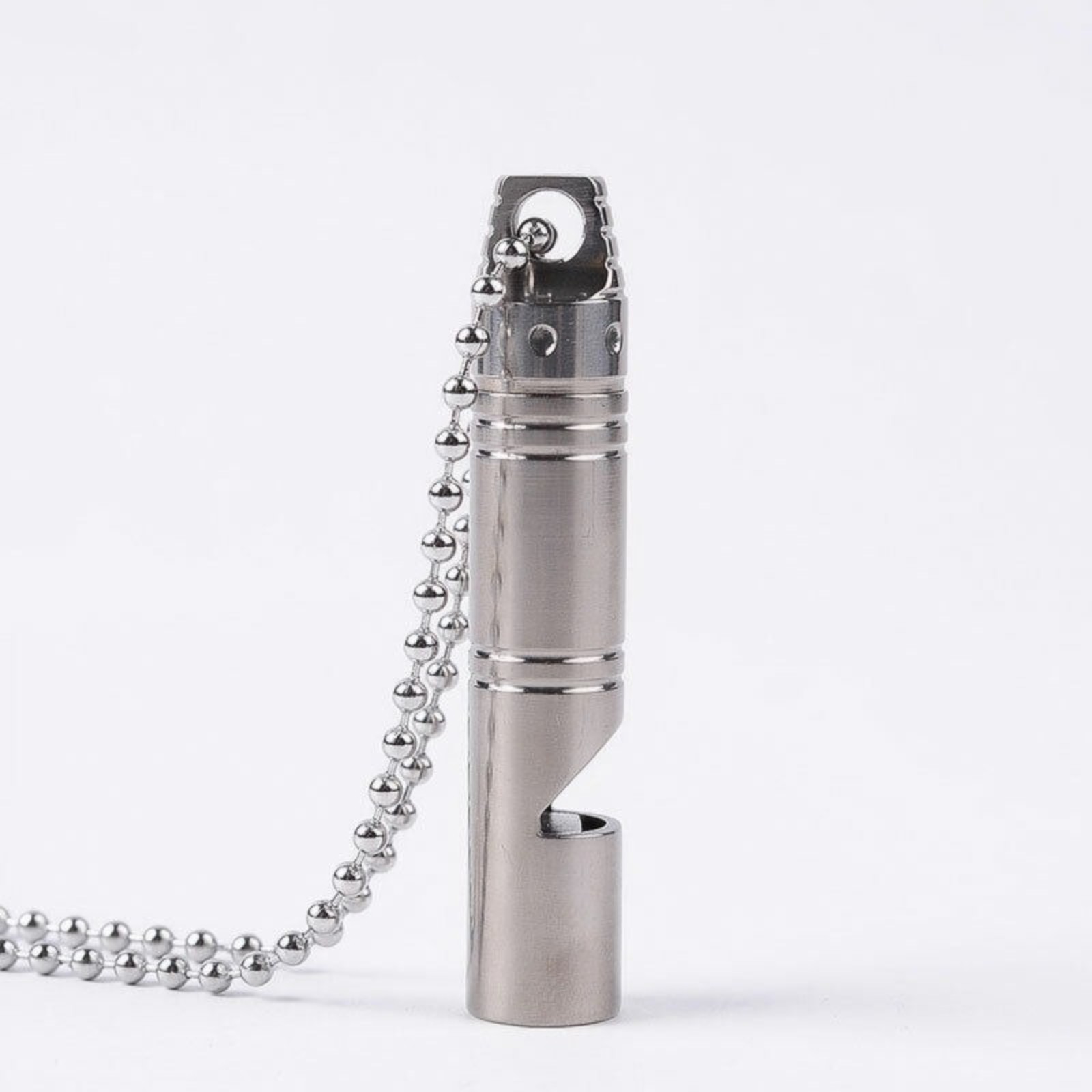 TC4 Titanium Safety Survival Whistle EDC Outdoor Tool Stainless Steel Chain Gift