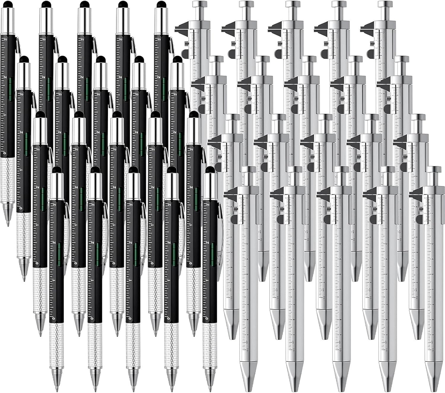 40 Pcs Tool Pen Gifts for Men 6 in 1 Multi-Tool Pens with Level Gauge Stylus Ver
