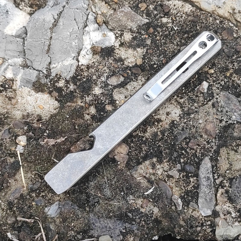 HotEDC Titanium Alloy Crowbar Deep Pocket Pry Bar Bottle Opener Open Box Cutter