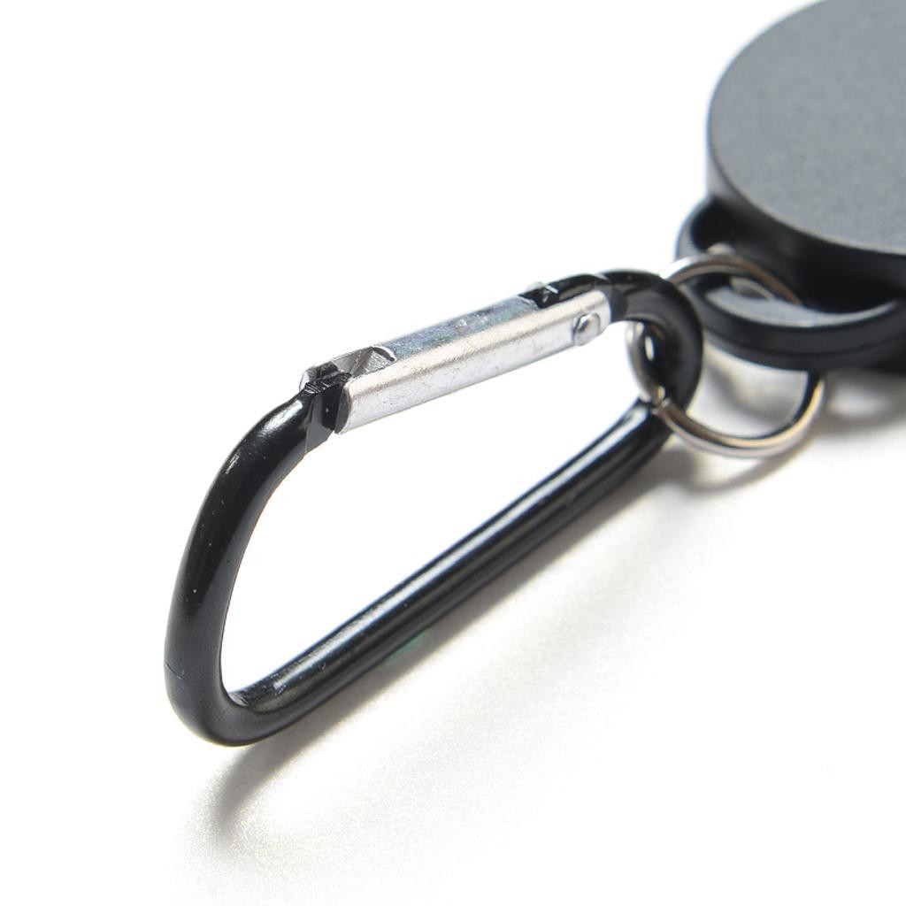 2PCS Retractable Key Chain Steel Reel Belt