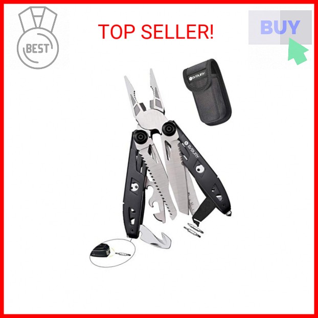 BIBURY Multitool Pliers, 18-in-1 Multi Tool with Safety Hammer, Safety Locking D