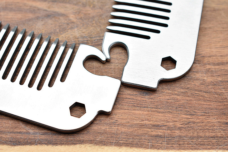 EDC 304 Stainless Steel Multi Tool Comb Bottle Opener Wrench Pocket Massage Comb