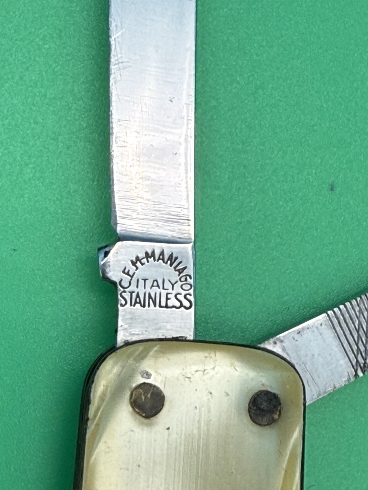 CEM-Maniago Vintage Stainless Steel Folding Knife 4 Tools with Alligator Sheath