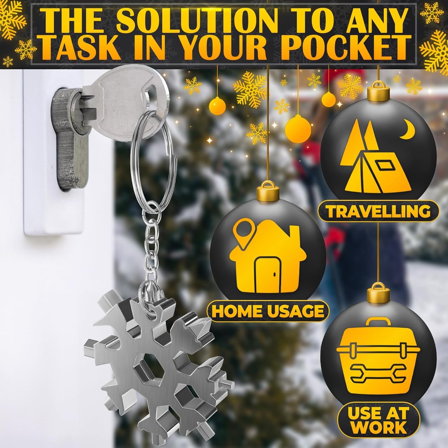Multi Tool Keychain Set – Stainless Steel Compact Hex Wrench & Screwdriver Tool
