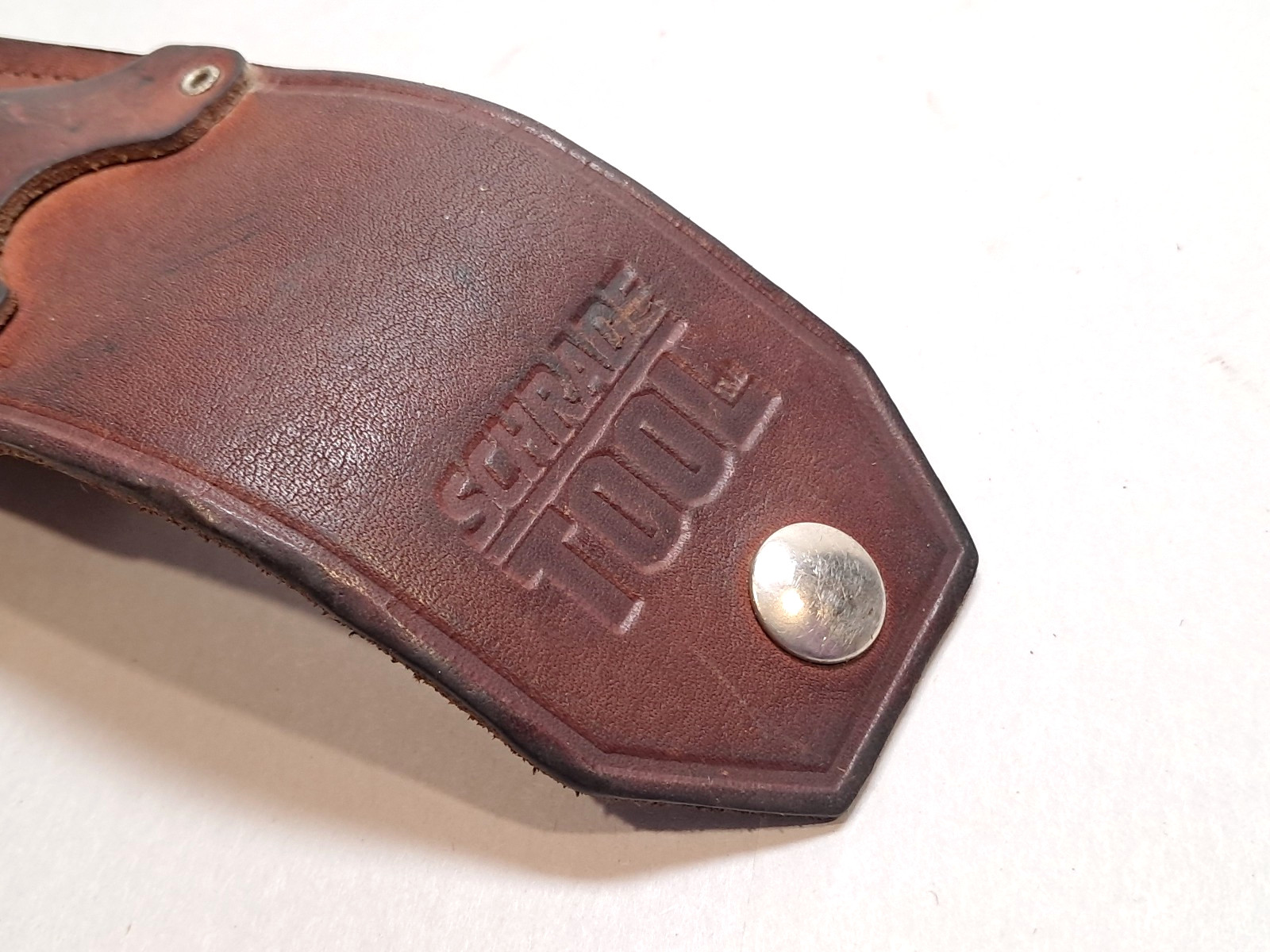 Vtg Schrade Tough Tool Multitool Made In USA w/ Leather Sheath