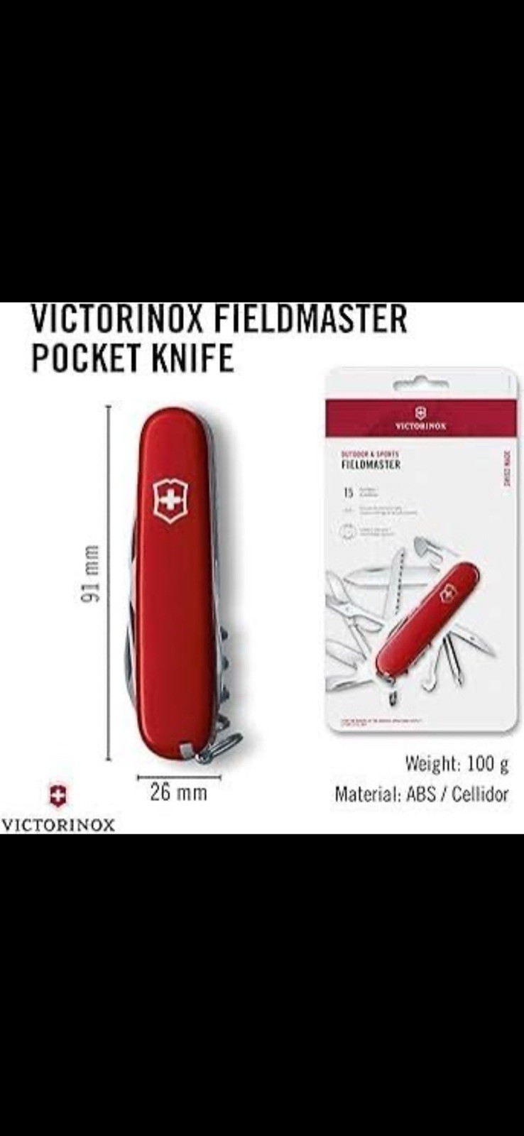 Victorinox Fieldmaster Swiss Army Pocket Knife Multi-Tool 15 Tools Red 91mm